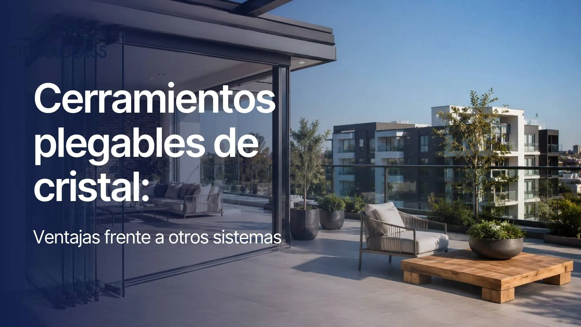 Cerramientos plegables de cristal en una terraza moderna